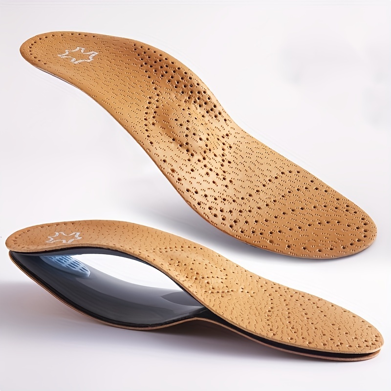 

1pair Leather Insole For Flat Feet, Insoles For Feet, Suitable Men Women