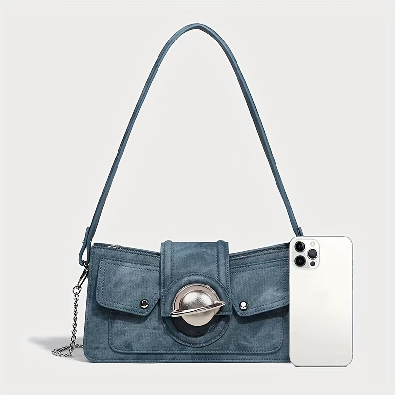 Y2k Denim Sweet Hot Handbag Girls Shoulder Bag All Match Underarm Baguette  Bag - Bags & Luggage - Temu Belgium
