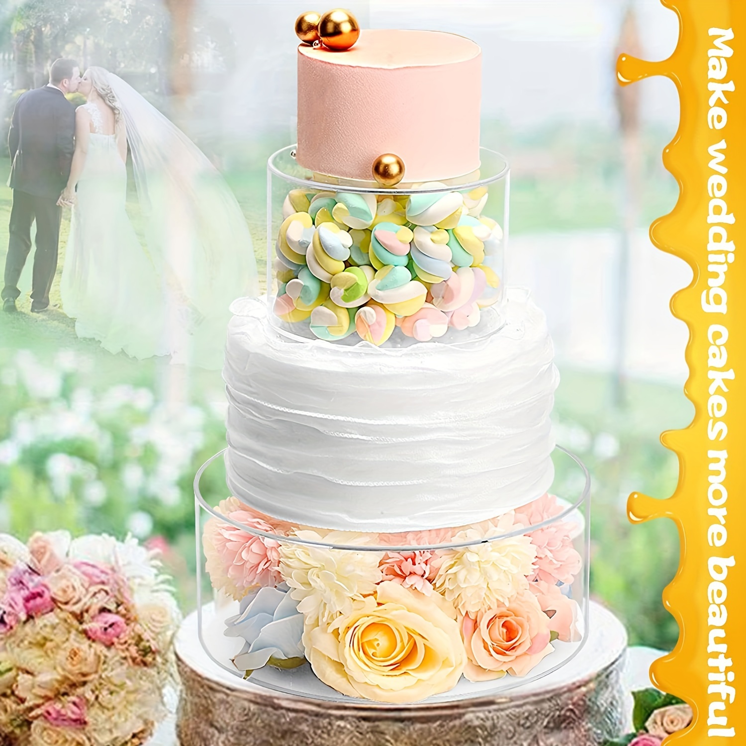 Support à gâteau rond Support à gâteau acrylique remplissable séparateur de  gâteau Remplissez un niveau support à gâteau d'anniversaire socle de gâteau  de mariage espaceur de gâteau -  France