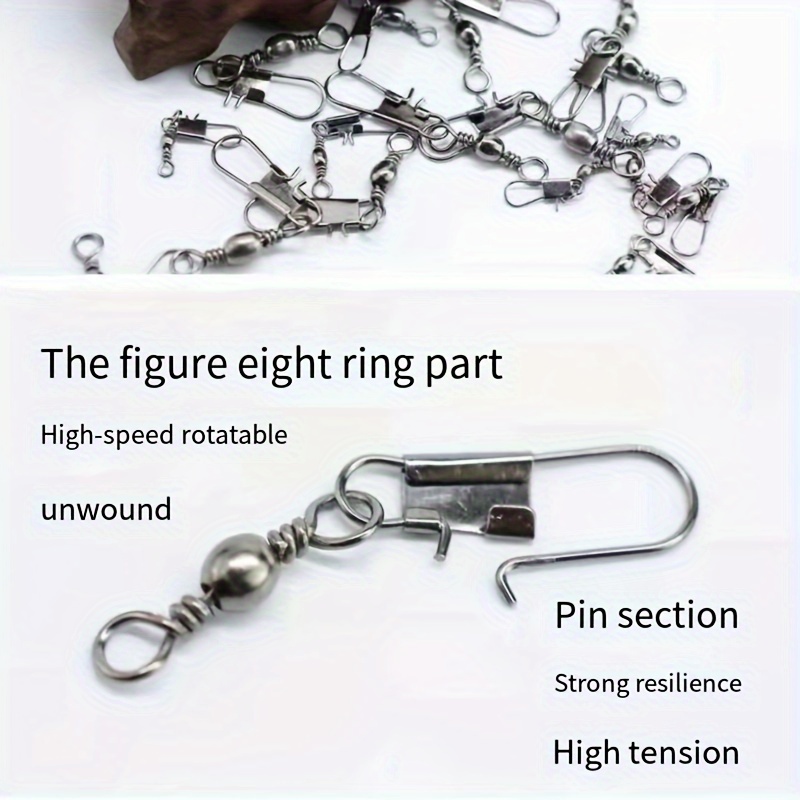 8 type Swivel Rings With Pin Fishing Lure Connector Fishing - Temu  Philippines