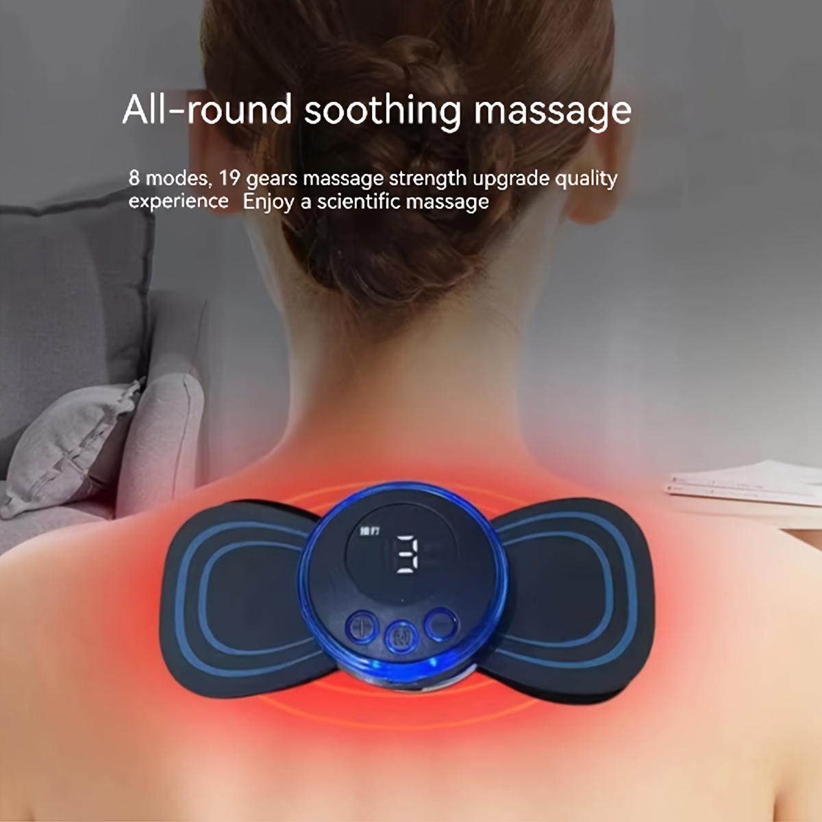 1pc Rechargeable Multi-mode & Multi-intensity Mini Massage Patch Massager