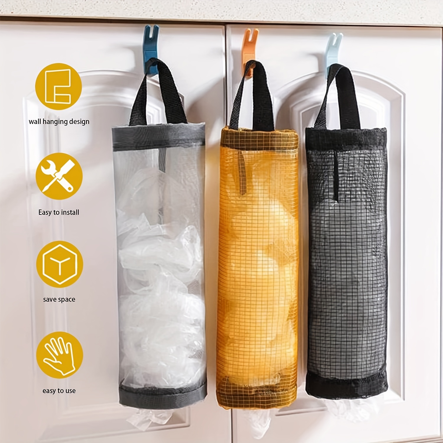 Plastic Bag Holder: Grocery Bag Holder Mesh Hanging Storage - Temu
