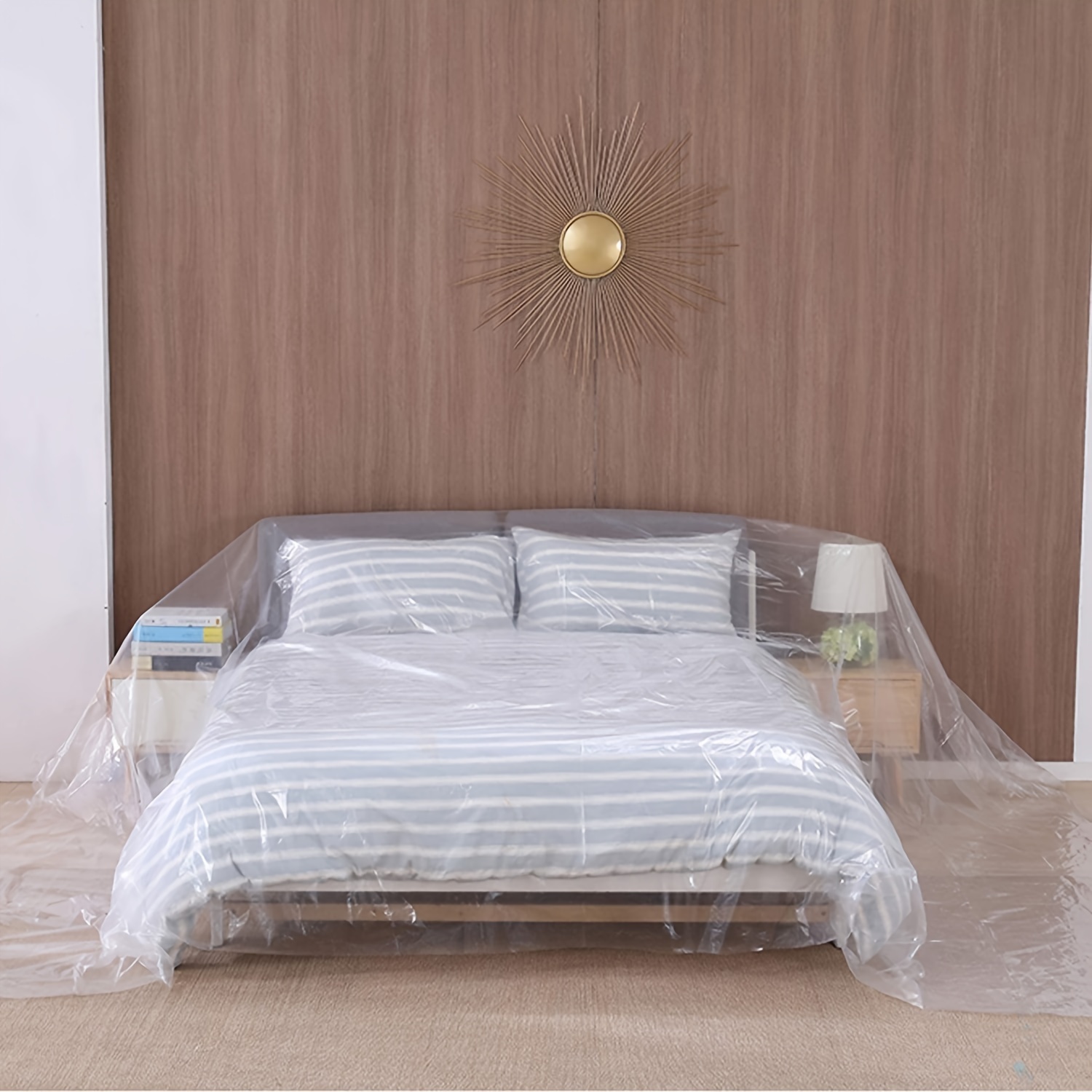 Ruibo Large Sofa Couch Cover for Furniture Protector Cover/Waterproof Plastic Drop Cloth/Clear Plastic Tarp for Painting,Moving and Long Term