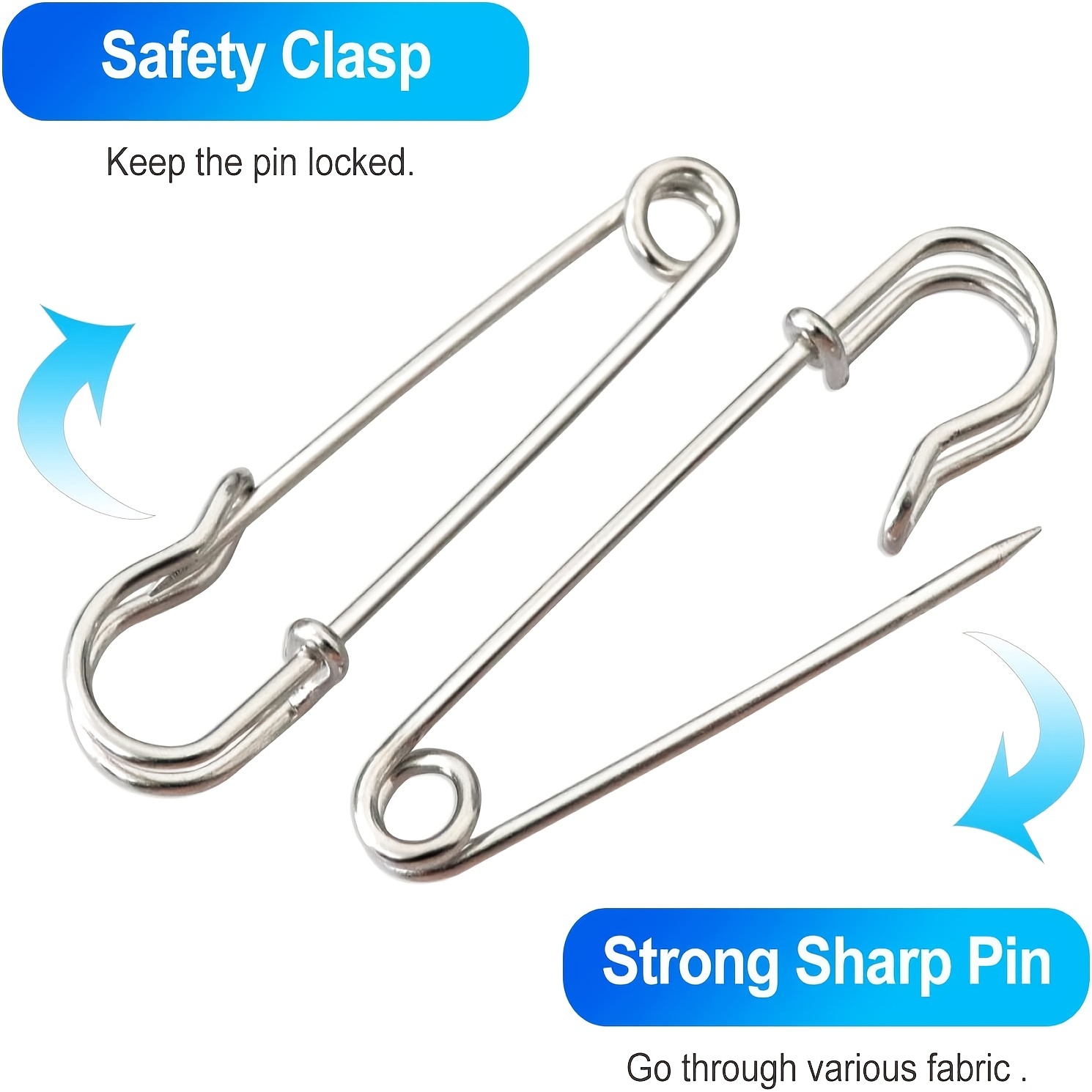 10Pcs Safety Pins Large Giant 5 Inch Pin For Heavy Duty Laundry