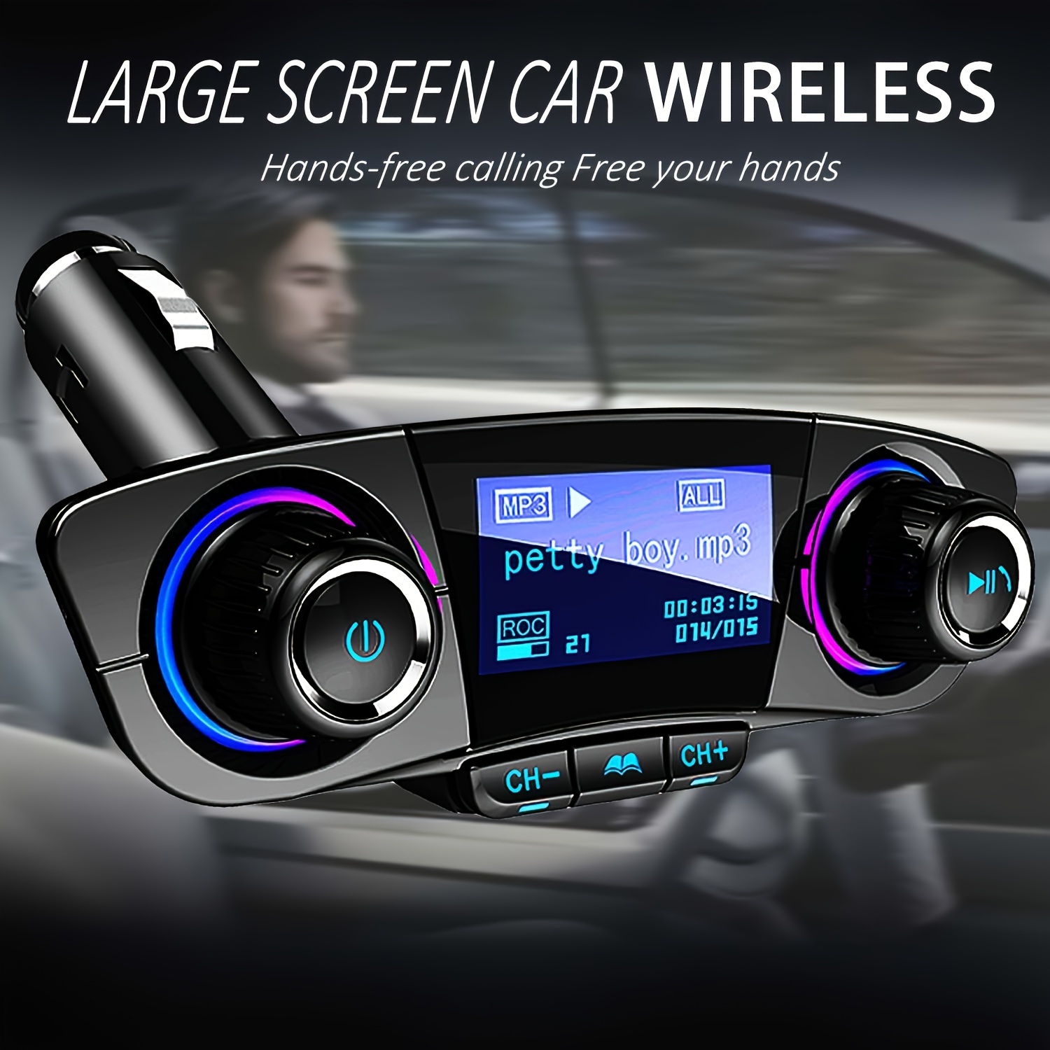 Adaptador Bluetooth inalámbrico para coche, manos libres para coche,  receptor de audio Bluetooth 5.0, kit de 5 V, 2.1 A, puerto de carga USB  para