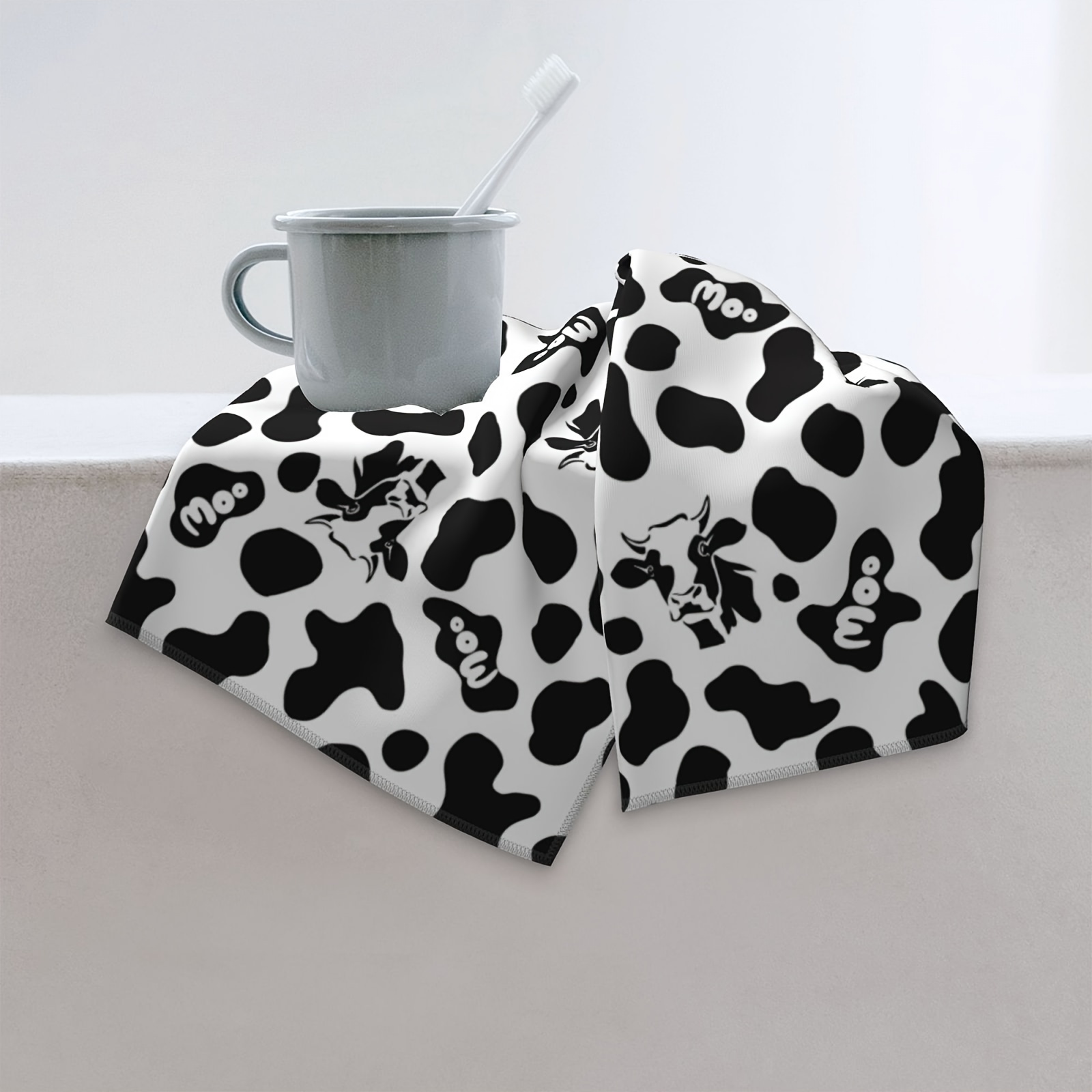 Cow print hand online towels