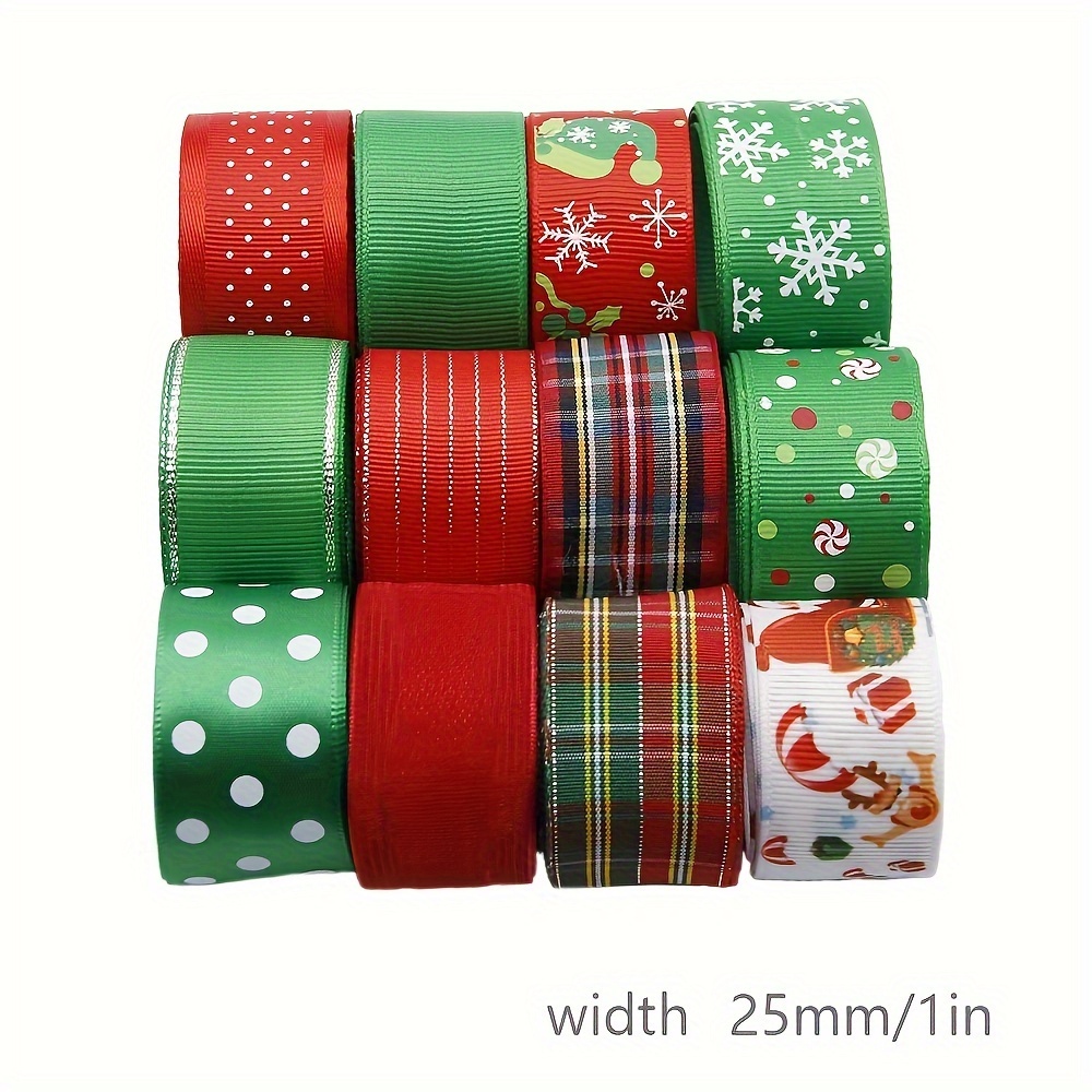 5 Yards Christmas Ribbon Printed Grosgrain Ribbons For - Temu