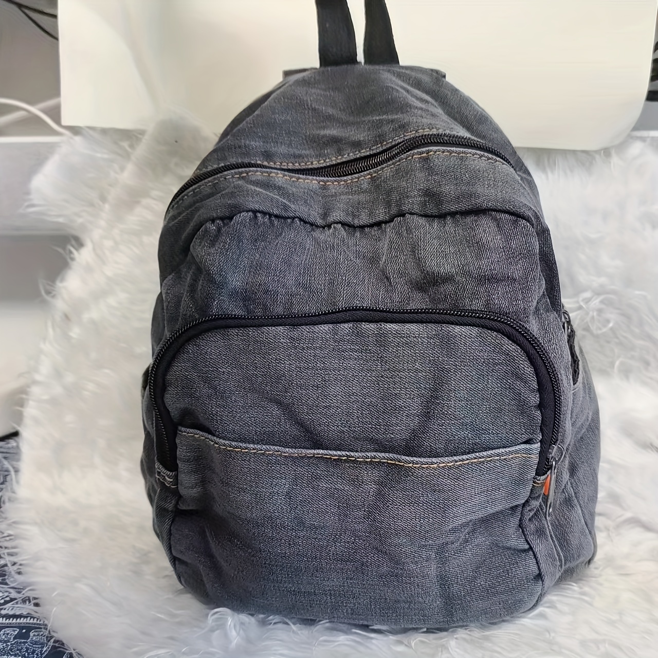 Mini Denim Backpack, Canvas Durable Lightweight School Backpack, Waterproof  Travel Commuter Bag - Temu
