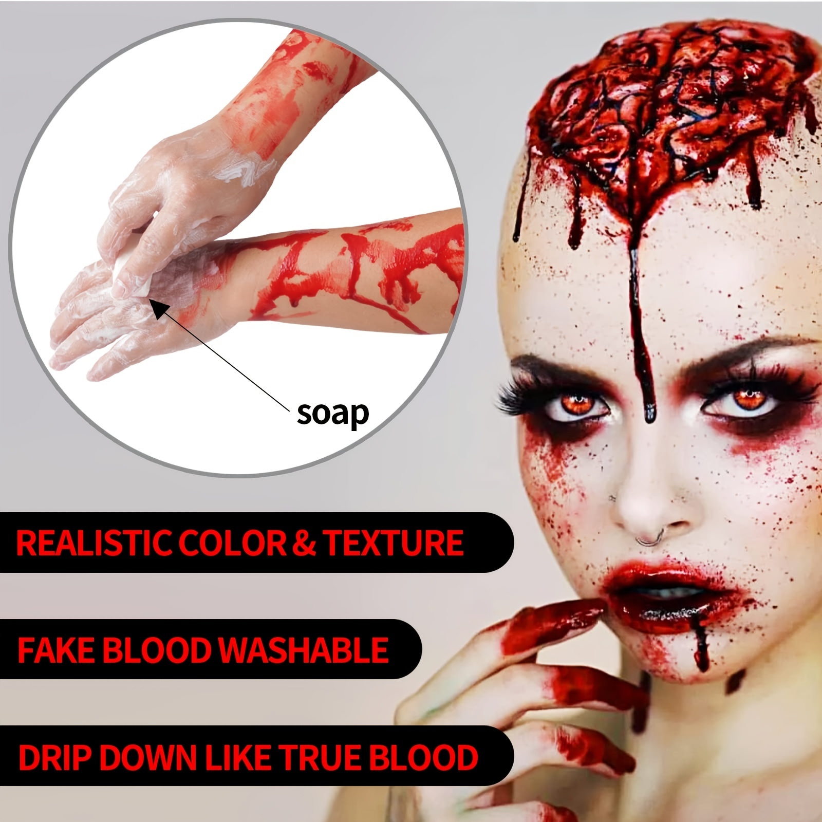 Halloween Realistic Fake Blood Zombie Accessory Cosplay Party Fake  Props,1pc 