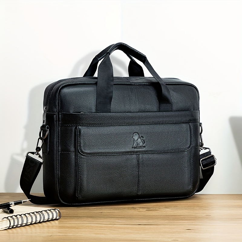 Briefcases Luxury Genuine Leather Men Handbag Large Capacity