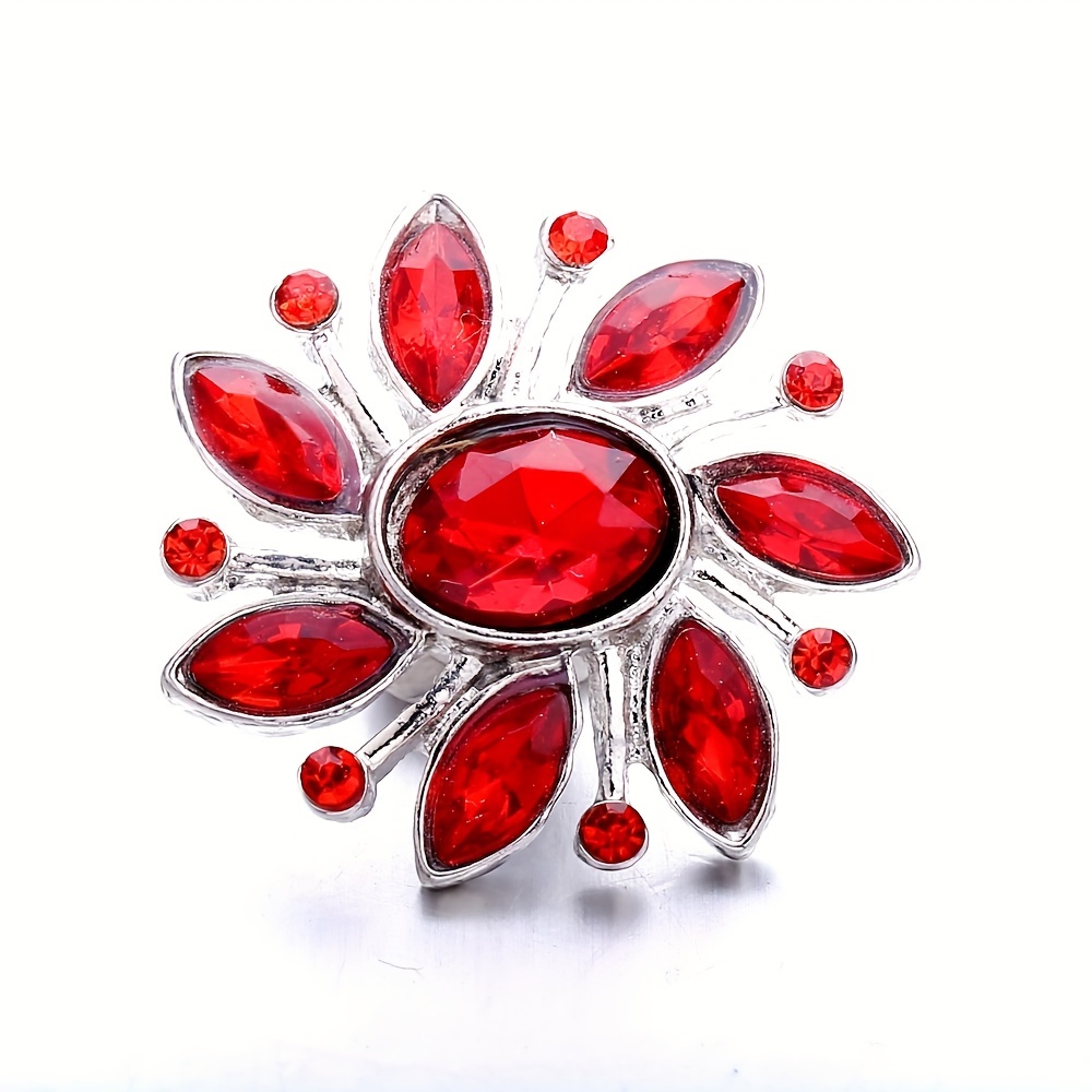 Flower Button 18mm Noosa Point Drill Buckle Bangle Pendant