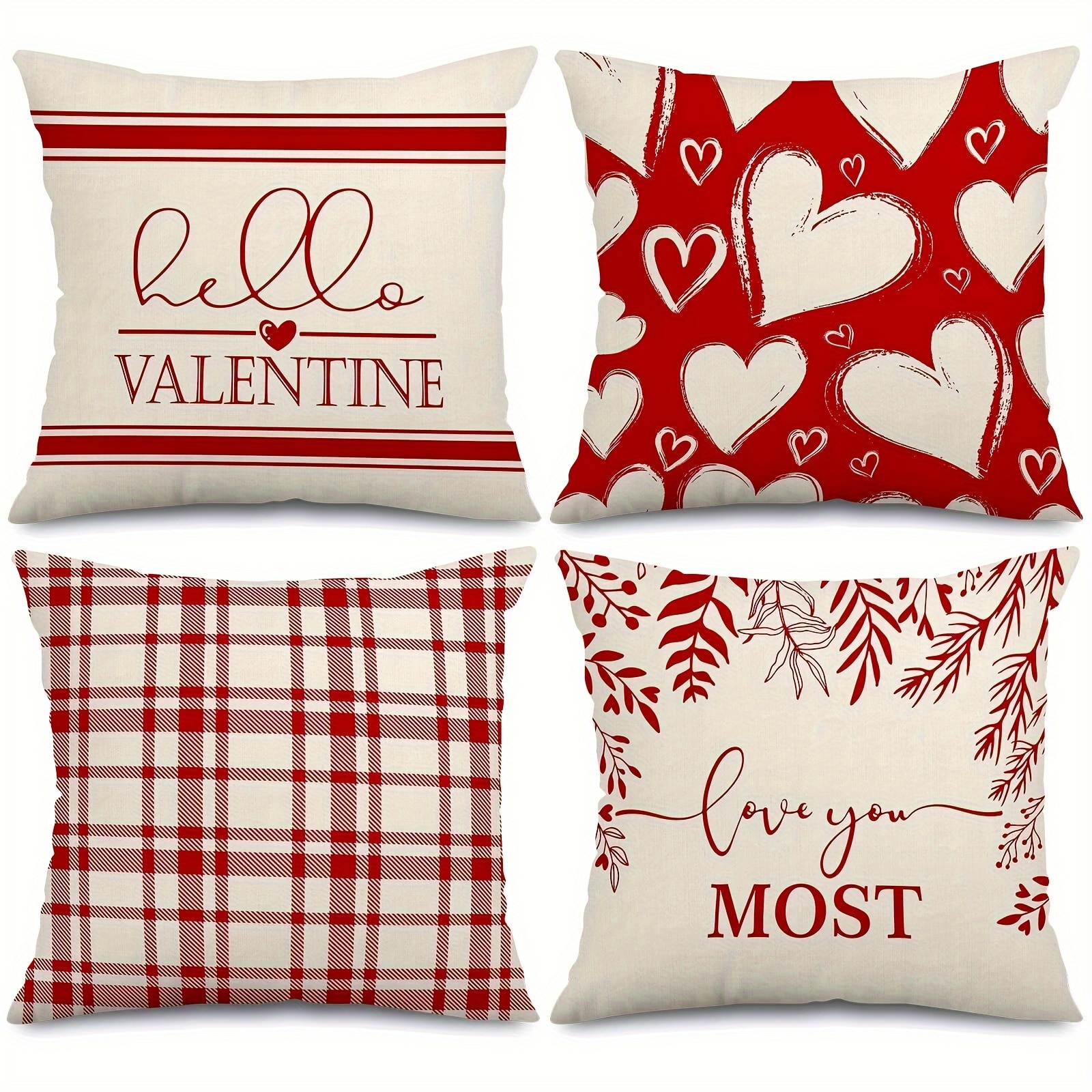 Valentines Day Pillow Covers Love Heart Valentines Day Throw - Temu