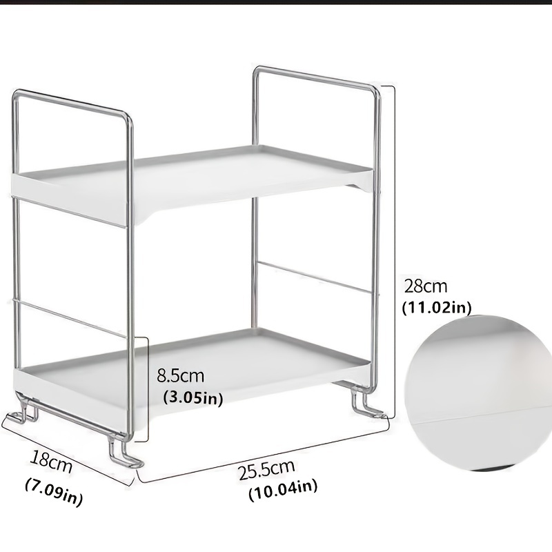 EKNITEY Spice Rack Organizer for Countertop, 2 Tier Bathroom Shelf