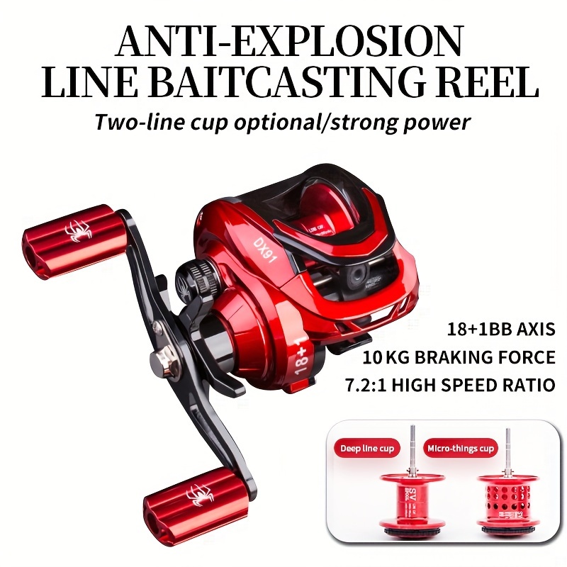 Baitcasting Reels, High Speed Long Distance Casting 18+1BB 7.2:1