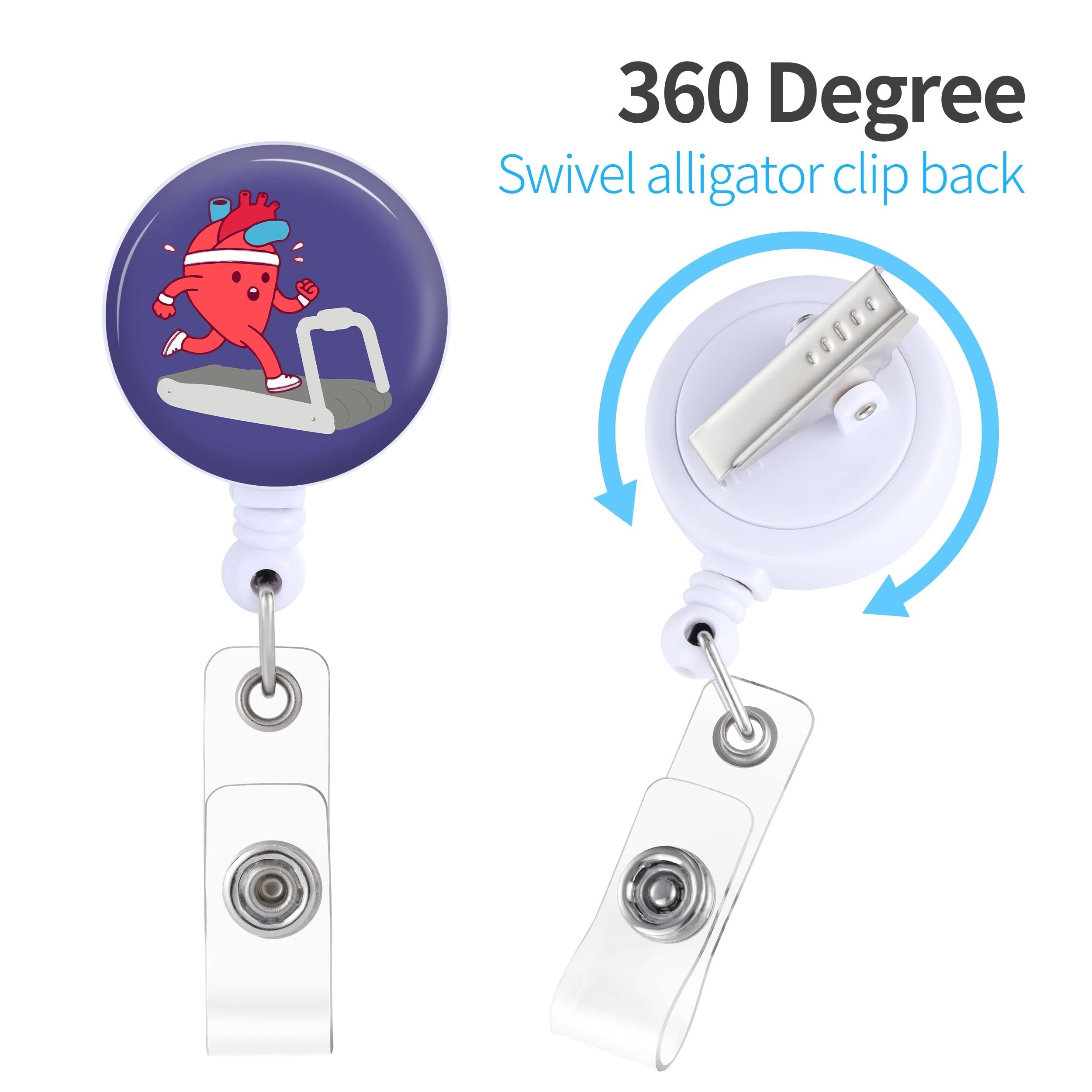 Badge Holder Retractable Reel Heart Cardiac Cardiac Id Name - Temu