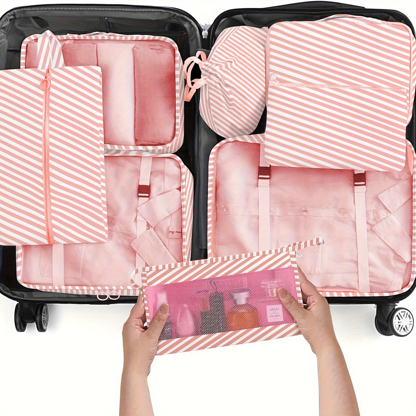 Cubos de embalaje para maletas, 7 piezas, cubos de embalaje ligeros para  viajes, juego de bolsas organizadoras de maleta, organizadores de equipaje