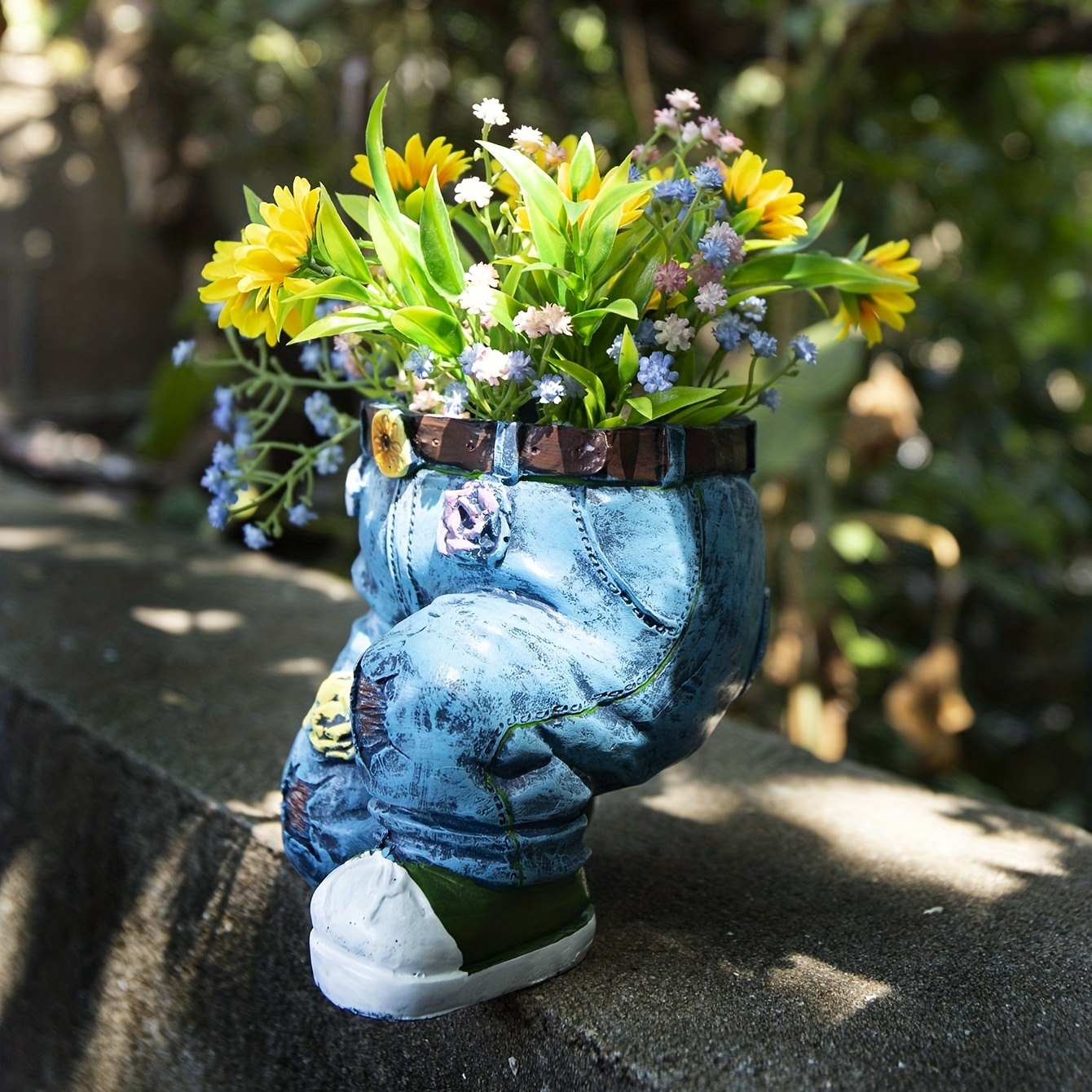 1pc Creative Fun Denim Pants Flower Pot, Resin Garden Retro Jeans Shape  Figurines Planter Containers Ornaments For Home Lawn Yard Decorative  Clothes V