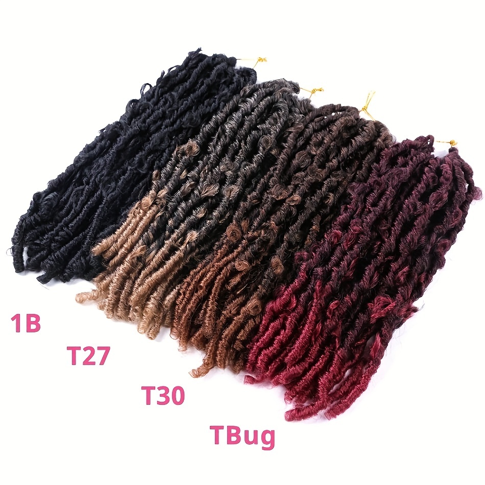 8pcs/pack Butterfly Locs Crochet Braids Hair Extensions 14Inch Pre Looped  Distressed Locs Crochet Braids Synthetic Hair Extensions Fo Women