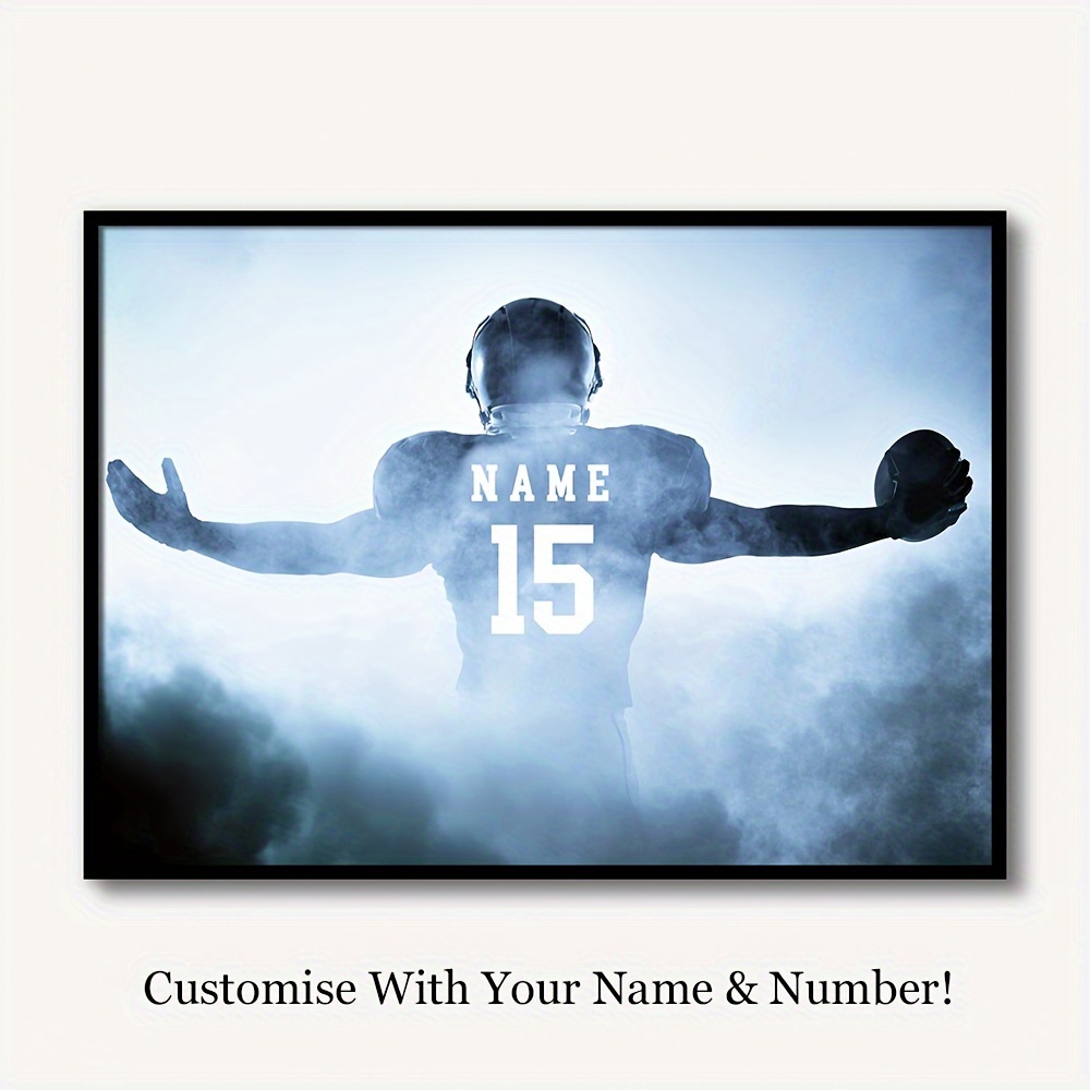 Customer-made Football Player Kids Personalized Any Name Bedroom Wall decal  decoration Art Mural Decal Sticker-You Choose Name