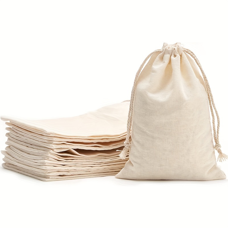 Burlap Drawstring Bag Bundle Pocket White Cloth Bag Jewelry - Temu