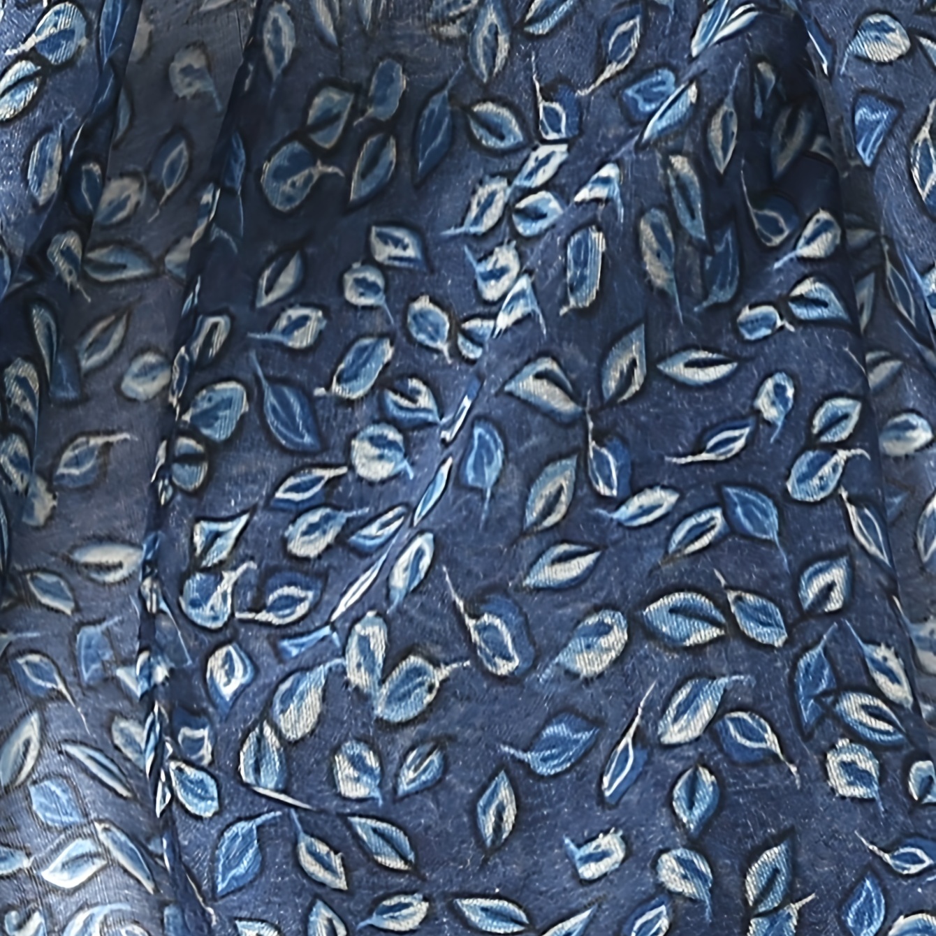 Leaf Print Voile Scarf Solid Shawl Casual Windproof Head Wrap