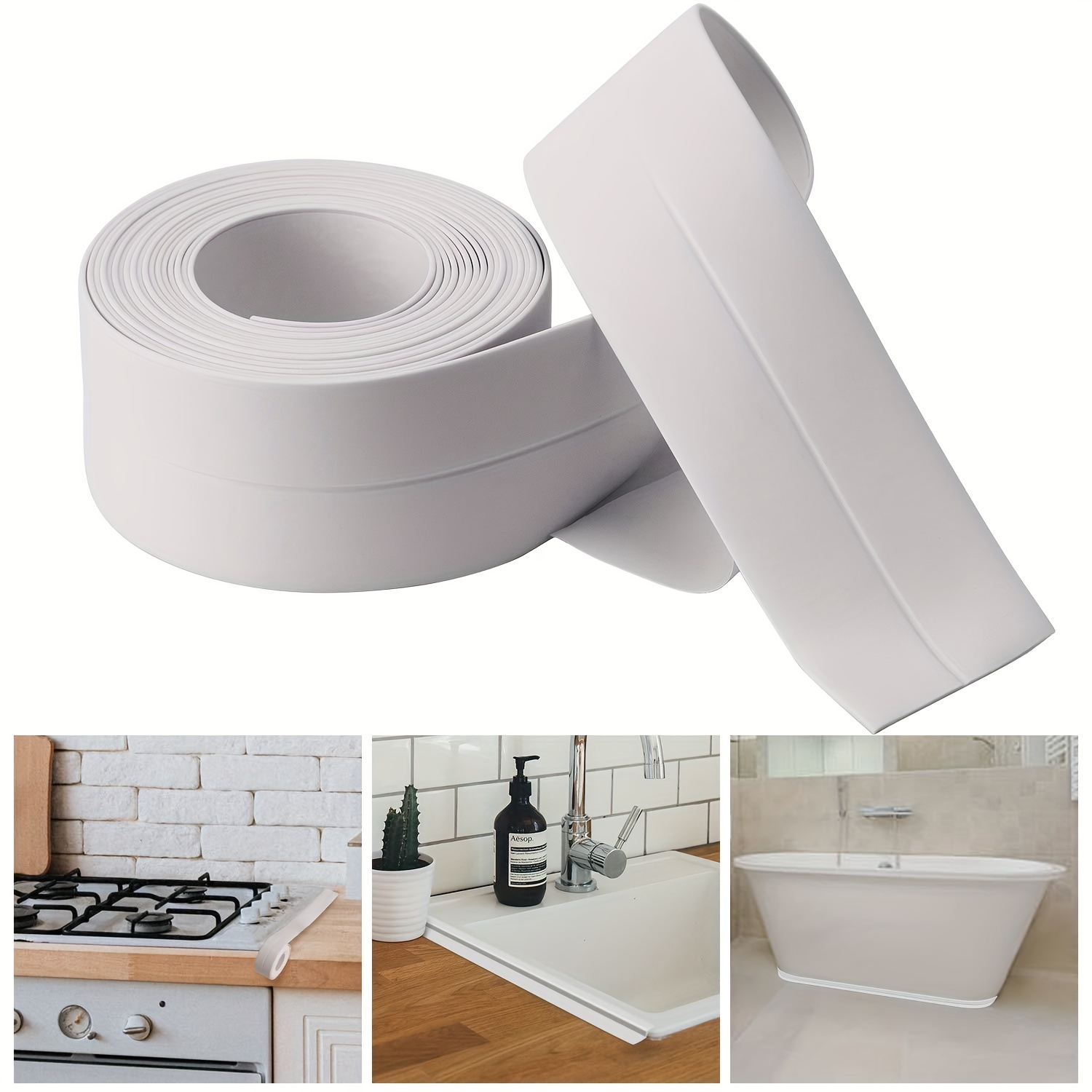 Self-adhesive Waterproof Caulk Strip Tape, Upgrade Your Bathroom, Self  Adhesive Wall Sticker For Bathroom Shower Kitchen - Temu