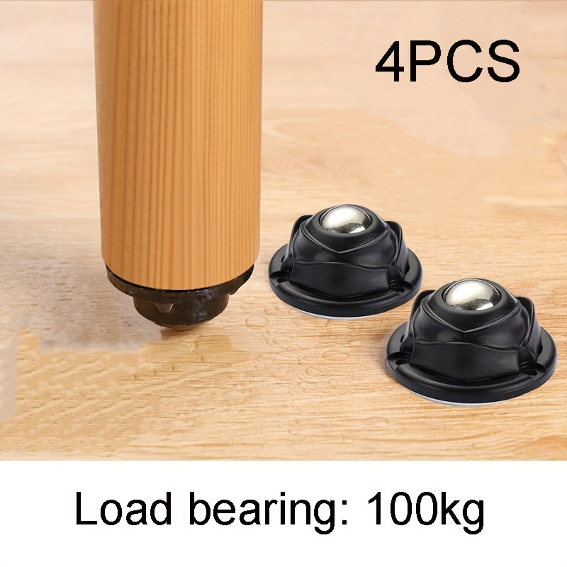 4 PCS Self Adhesive Caster Wheels, 360 Degree Mini Swivel Wheels