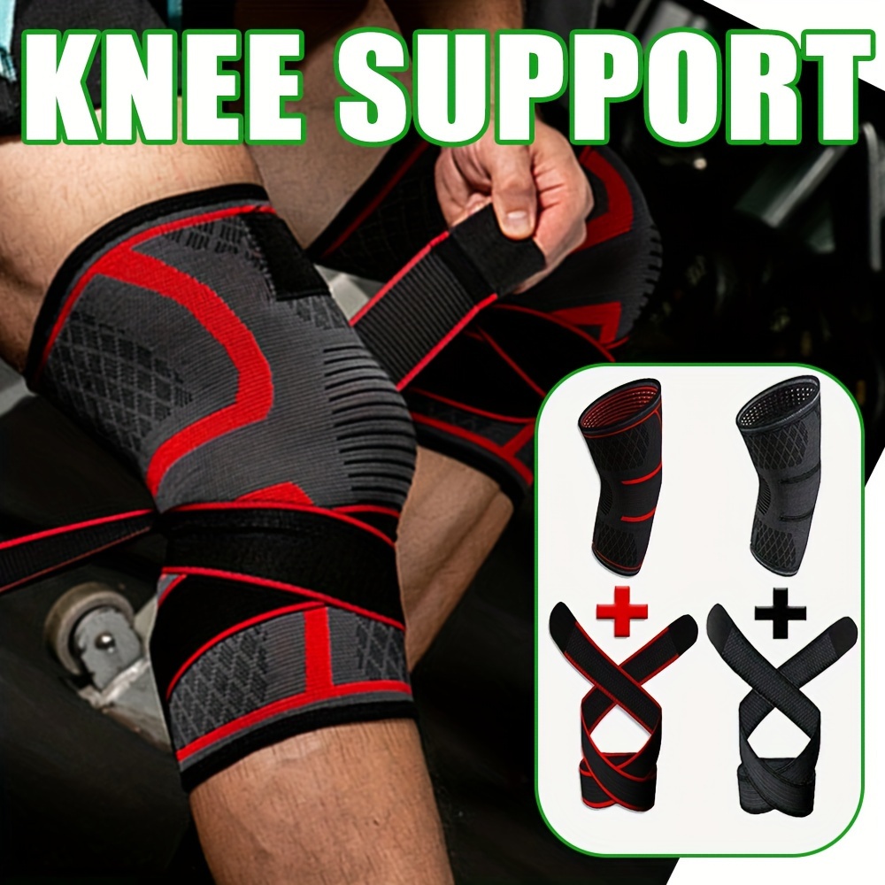 Compression Knee Brace Sleeve Wraps Support Large Adjustable