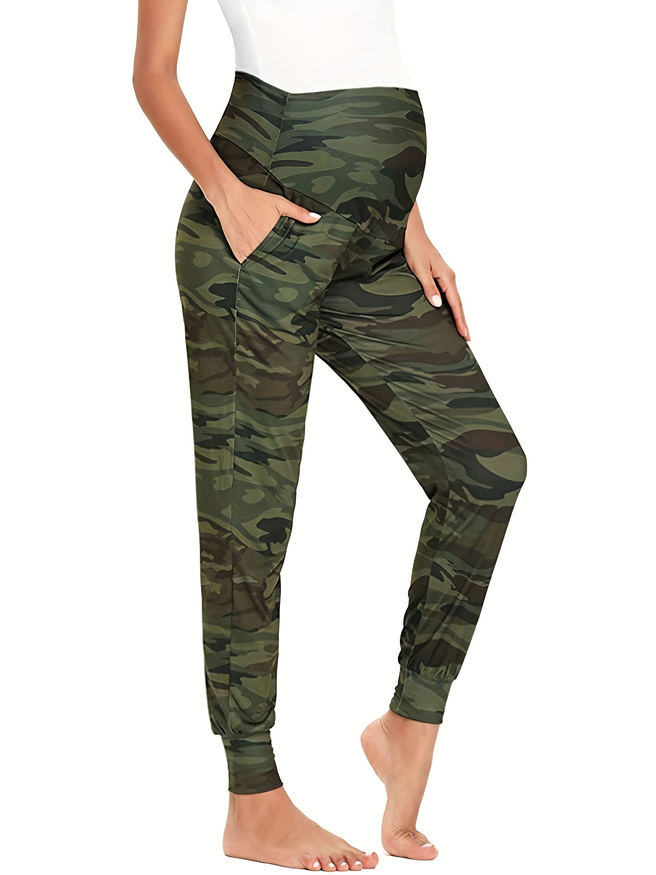 Maternity Camo Pants Tummy Control Joggers