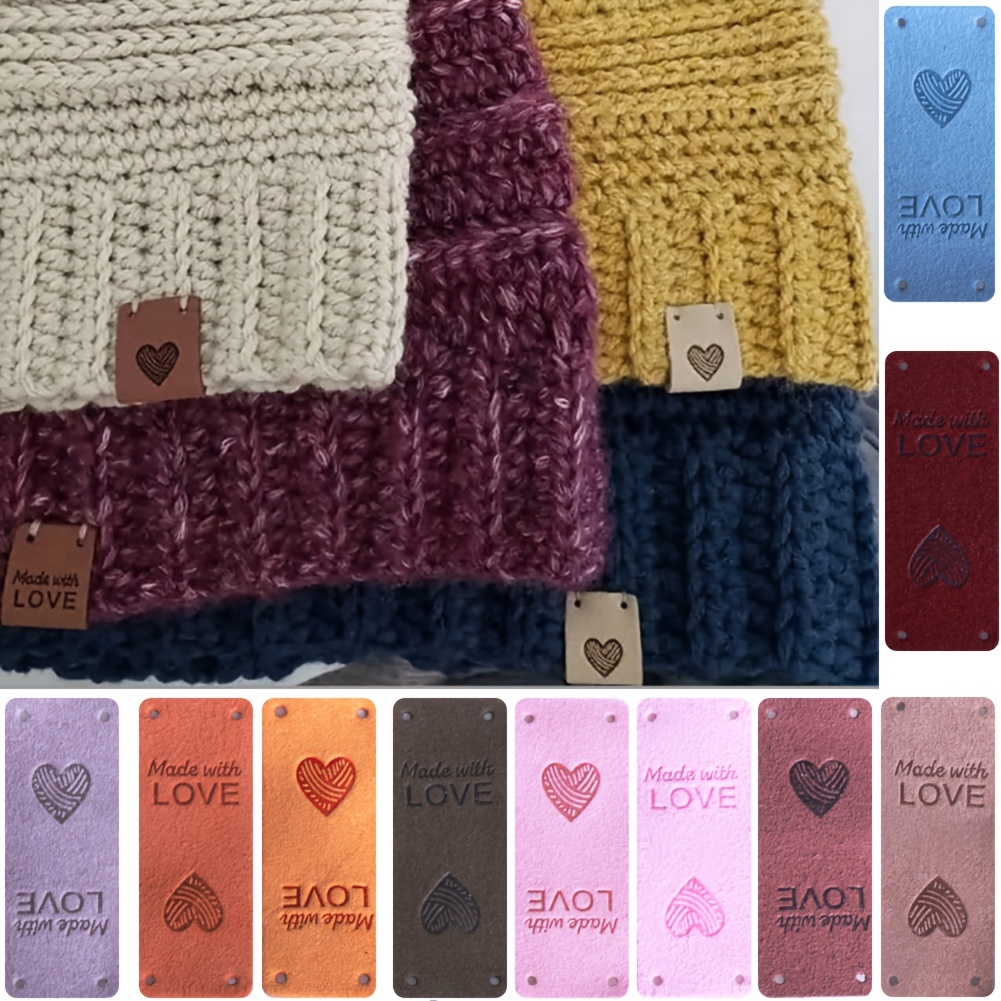 Abaodam 300 Pcs Love Woven Label Crochet Tags for Handmade Items Handmade  Fabric Labels Handmade Tag Label Crafting Fabric Tags Gift Tags Handmade