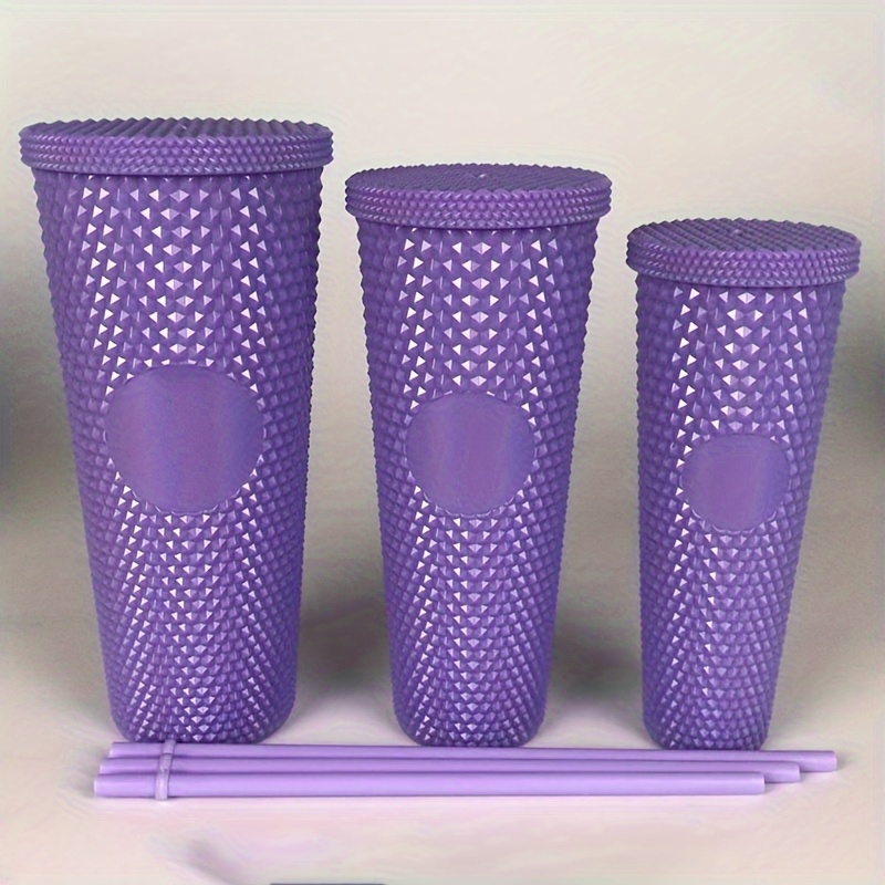 24oz Reusable Frosted plastic Iced cold cups with lid and straw – The  Purple Dragonfly Cottage