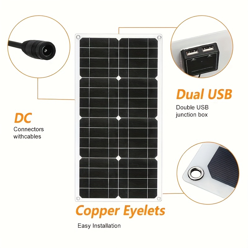 1pza Kit Paneles Solares 80w 5v 12v 18v Usb Controlador - Temu