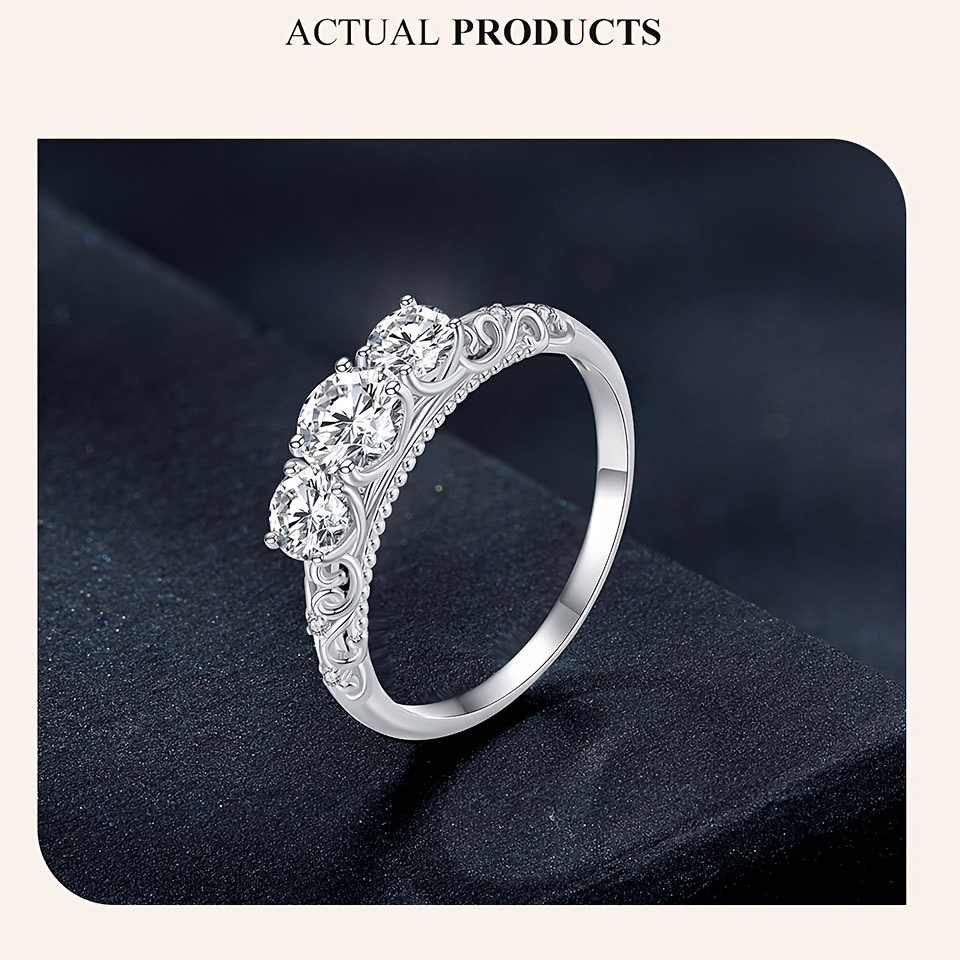 0 3 0 5ct moissanite ring 925 sterling silver inlaid a row of moissanite engagement wedding ring for women banquet party anniversary gifts details 2