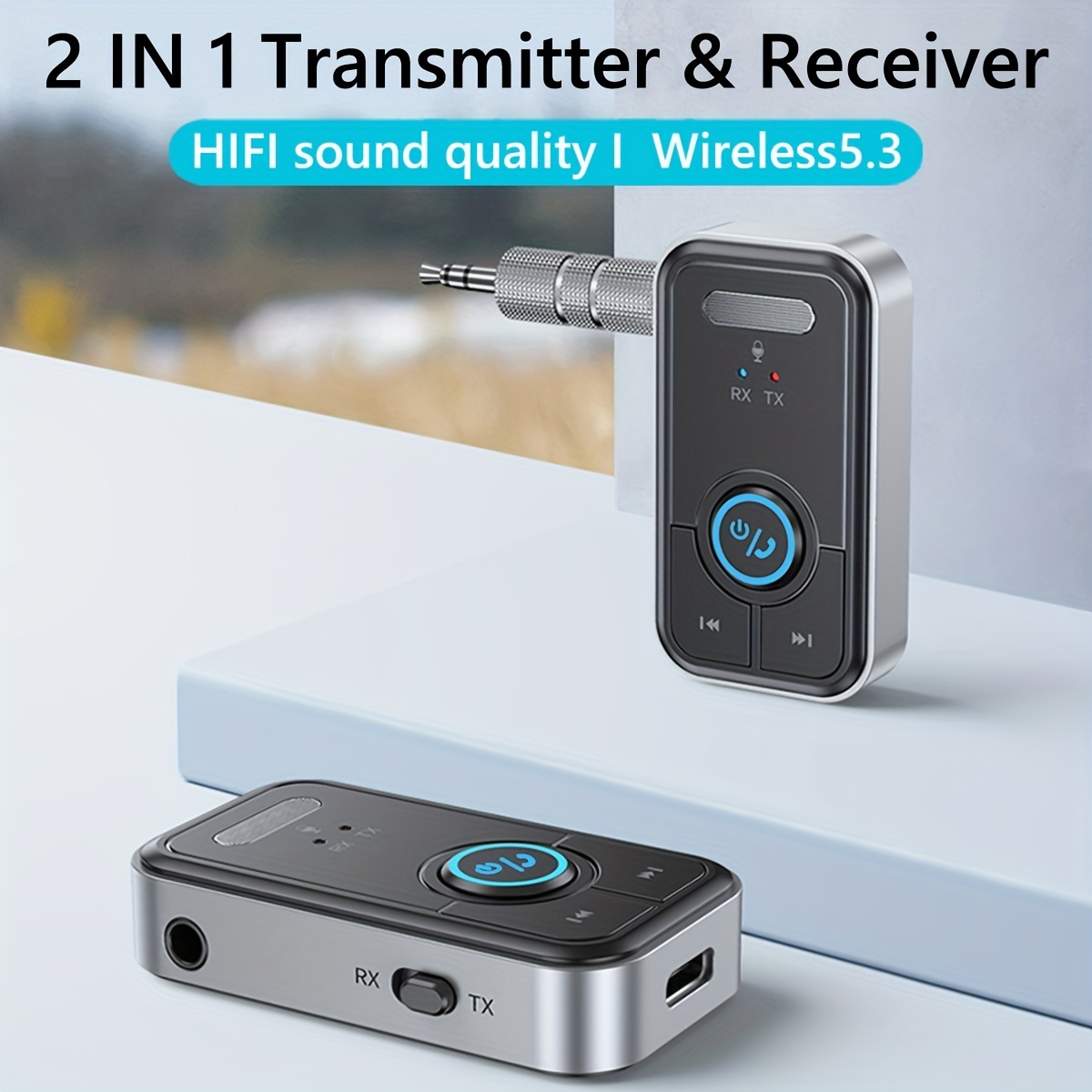 HIFI sans fil Bluetooth 2 in1 audio émetteur récepteur 3.5MM