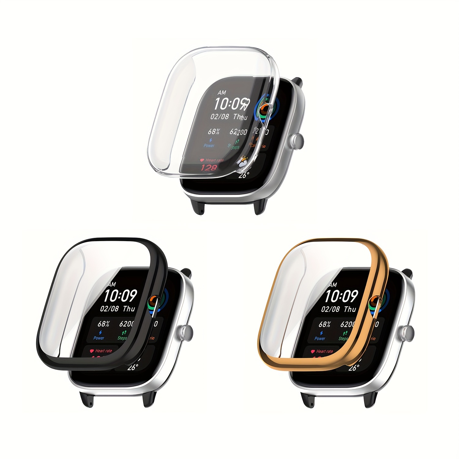 For Amazfit GTS 4 Mini PC Case+Tempered Glass Smart Watch Screen Protector  Cover for