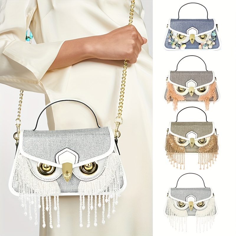 Owl Shape Multi-Colored Big Rhinestone Clutch Bag New Elegant