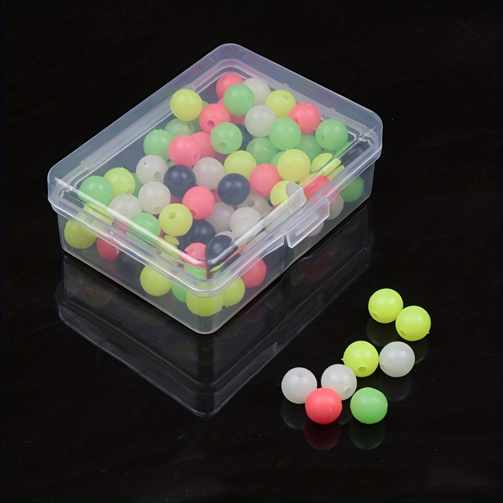 100pcs/box Fishing Beads Plastic Oval Shaped Fish Round Beads