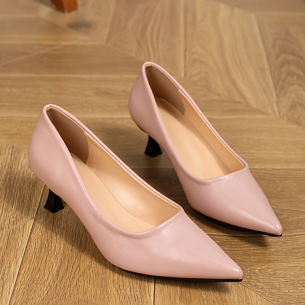 Light pink best sale kitten heel shoes