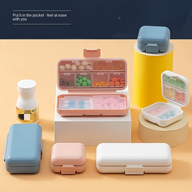 Farmacia de bolsillo para bricolaje con etiquetas para medicamentos,  contenedor de píldoras diario de viaje, mini organizador de medicamentos