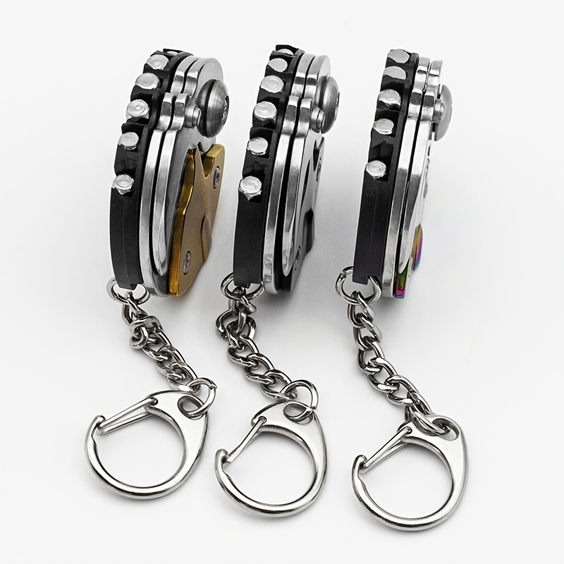 Men's Stainless Steel Keychain with Coin Holder