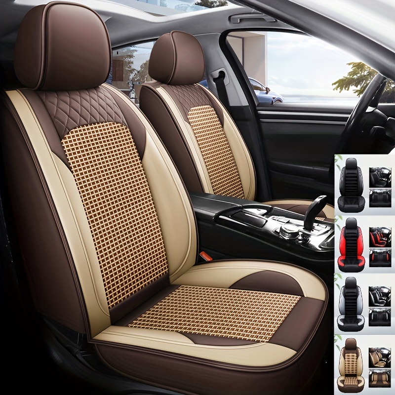Car Front Seat Cushion Cover Edge Wrapping 2pc Breathable Pad Mat for - 5