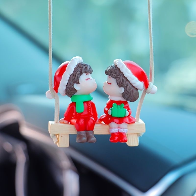 Car Cute Couple Ornaments Kiss Couple Car Interior - Temu