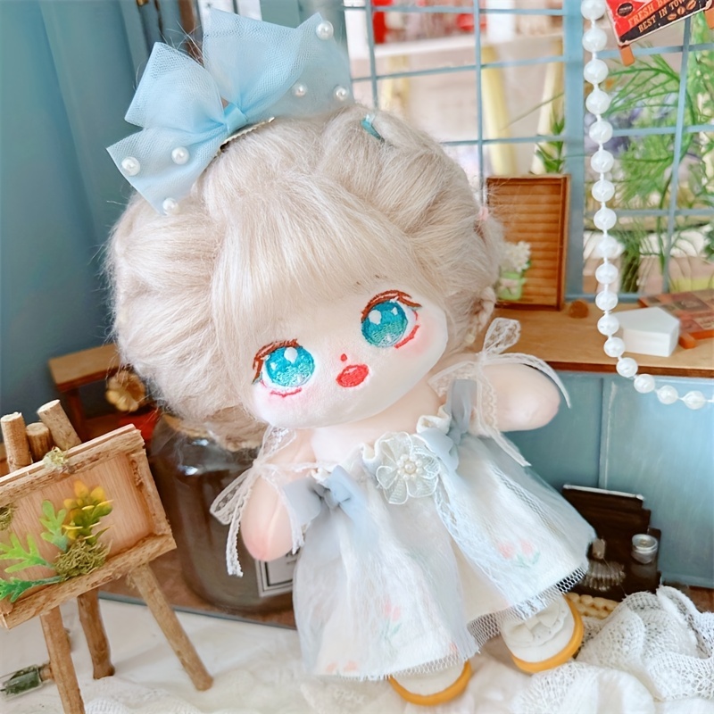 20cm 7.87inch Cotton Flower Doll, Wear A Strap Skirt, With Bow On The Head,  Wear Princess Shoes, No Attribute Plush Cloth Doll, Bridesmaid Gift