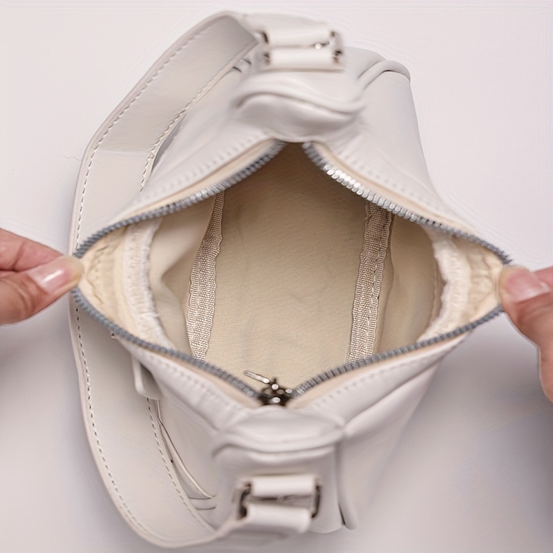Star Pattern Zipper Underarm Bag, Pu Leather Y2k Style Shoulder