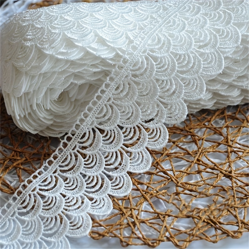 

15yards 8.5cm/3.3in Embroidered Water-soluble Lace, Diy Wedding Decoration, Curtains Sofa Cushions Fabric Clothing Decoration
