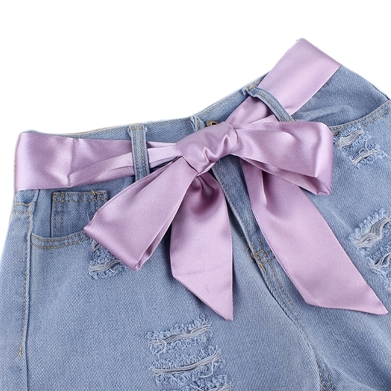 Silk Ribbon Cloth Belt Women's Skirt Student Knotted Wide Girdle