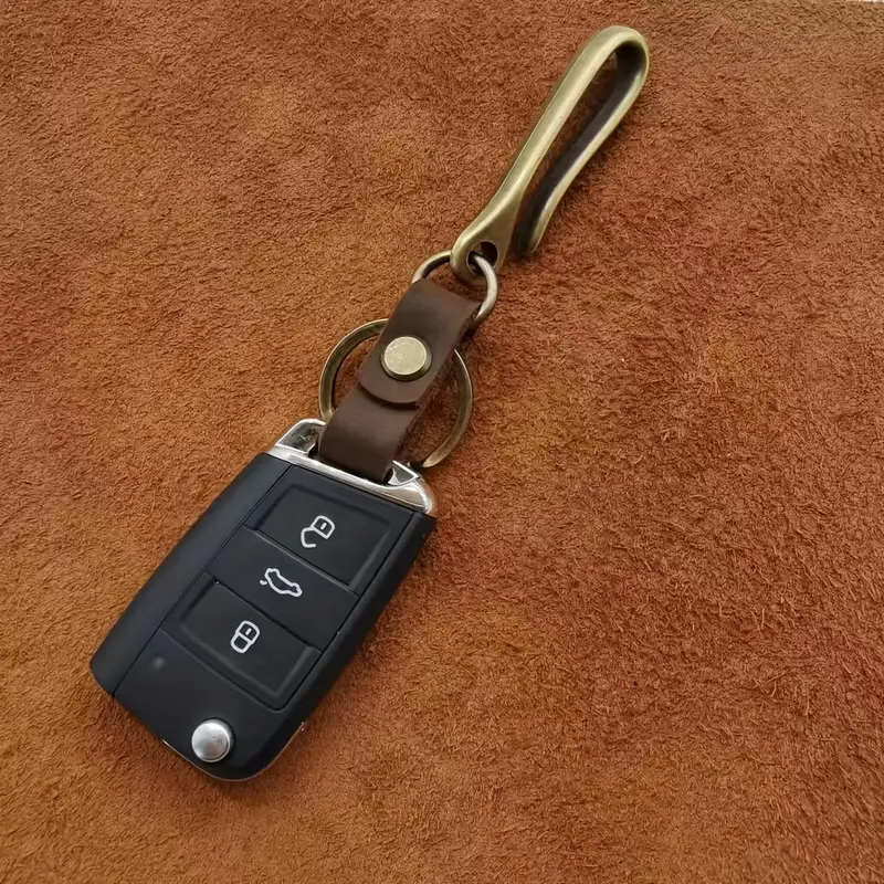 Retro U Shaped Straight Waist Buckle Belt Hook Keychain Genuine Leather  Mens Car Keychain - Jewelry & Accessories - Temu