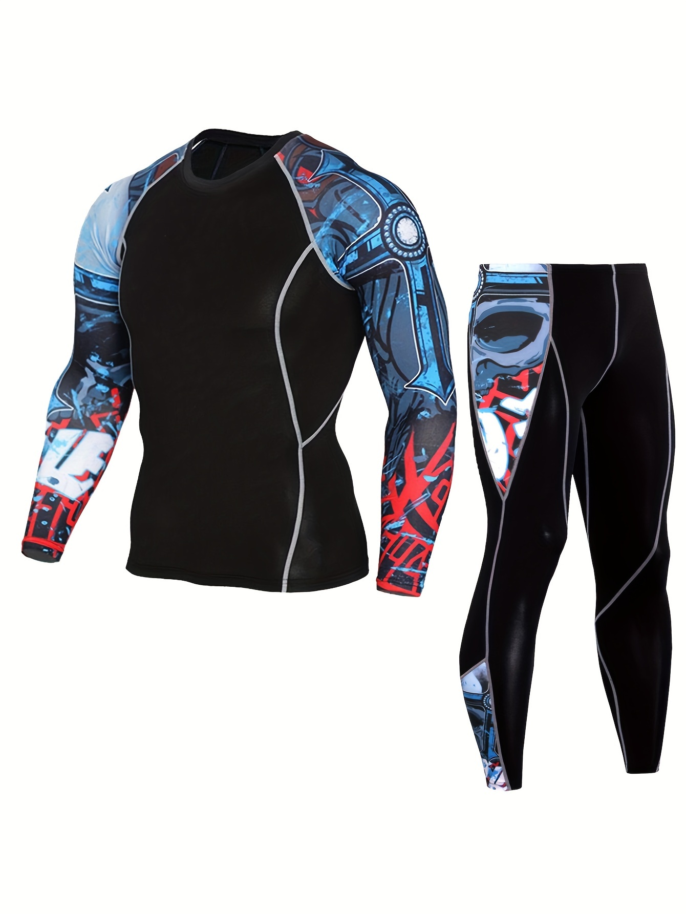 Men's Cool Dry Compression Long Sleeve Running Sports Baselayer T