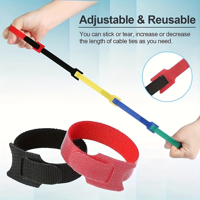 Mixed Color Reusable Fastening Strap Hooks Rings Multi - Temu Canada