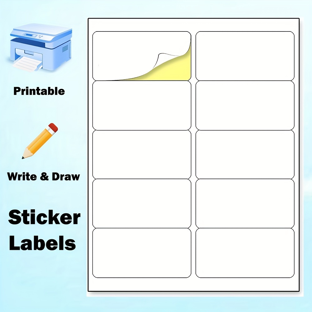 A4 Matt Blank Sticky Labels 21 Per Page White Self Adhesive - Temu